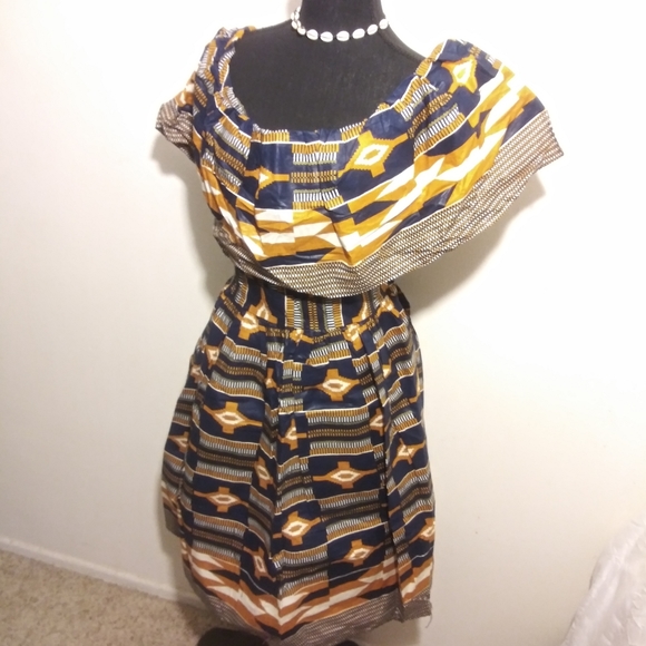 African Ankara Short Dress - Picture 2 of 8